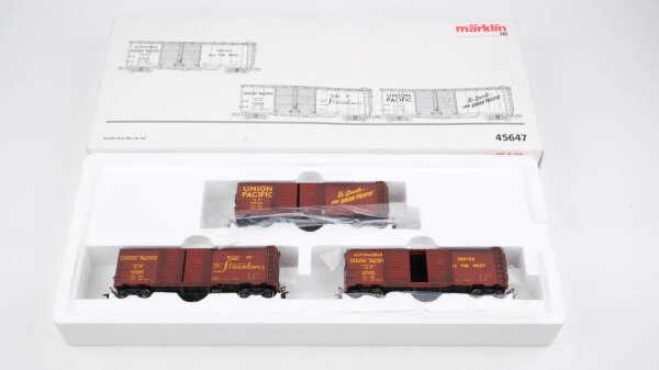 Märklin H0 45647 US-Güterwagen-Set Double-Door Box Car Set Typ A-50-19 der UP
