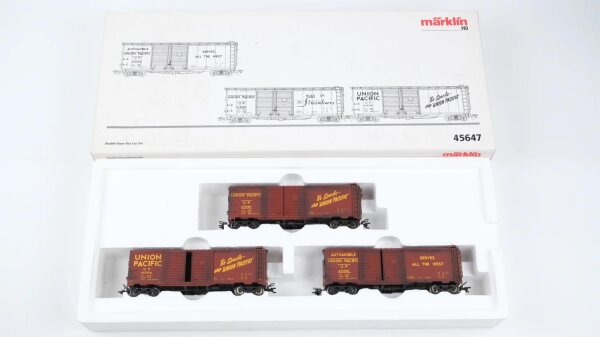 Märklin H0 45647 US-Güterwagen-Set Double-Door Box Car Set Typ A-50-19 der UP