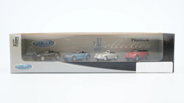 Welly H0 Cabrio Fahrzeug-Set Premium Collection (MB, BMW, Porsche, Mini Cooper)