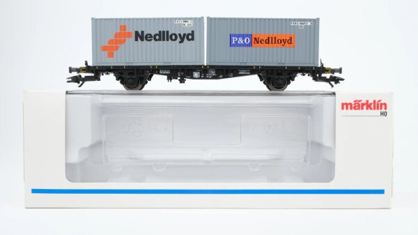 Märklin H0 47683 Behälter-Tragwagen Nedlloyd (Containerwagen)  Lgjs 323 der NS