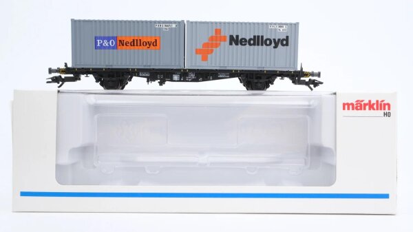 Märklin H0 47683 Behälter-Tragwagen Nedlloyd (Containerwagen)  Lgjs 323 der NS