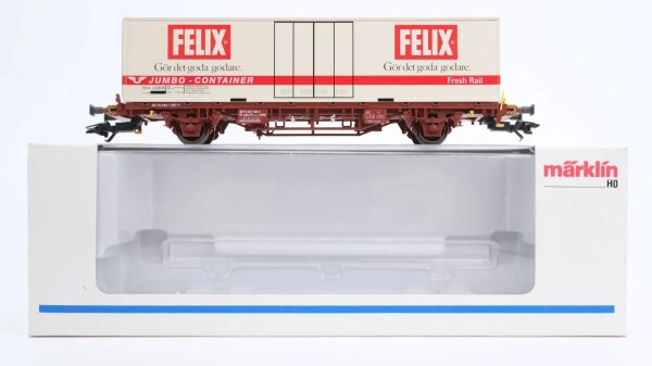 Märklin H0 47721 Behälter-Tragwagen (Containerwagen) Lgjns-W der SJ