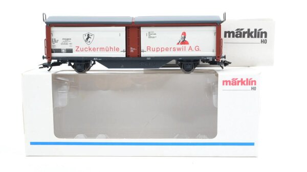 Märklin H0 4833 Schiebewand-/Schiebedachwagen (Zuckermühle Rupperswil AG) Tbis der SBB
