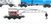 Märklin H0 Konvolut Kran- und Kranschutzwagen Kesselwagen Aral Silowagen gedeckter Güterwagen Supermann mit Zugschluss DB/ua