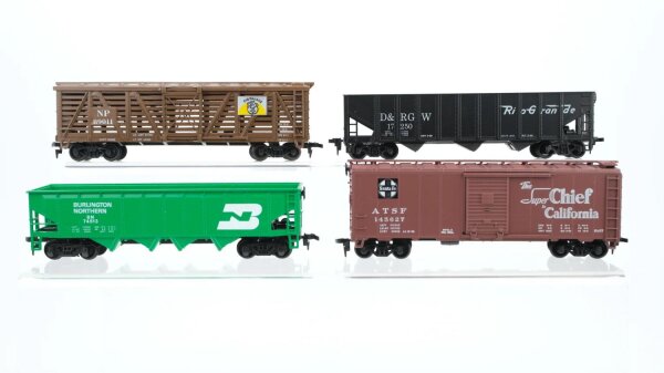 Life-Like Trains/ua H0 Konvolut Boxcar SantaFe Hopper  BN D&RGW StockCar NP