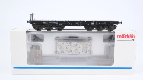 Märklin H0 48663 Schwerlast-Flachwagen mit Granitblock  Sammp 705 der DB