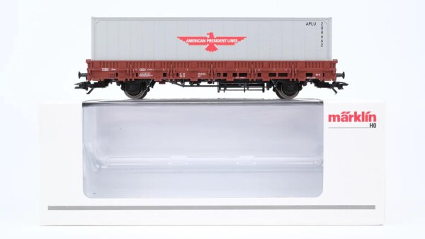 Märklin H0 00760-10 Niederbordwagen mit Containerladung "American President Lines"
