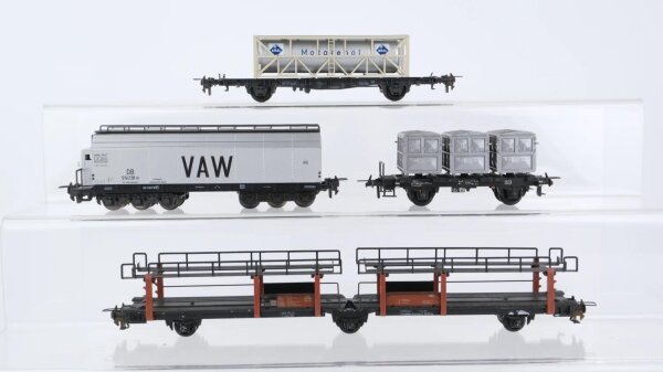 Trix Express H0 Konvolut Autotransportwagen Behältertragewagen Tonerdewagen Containertragewagen DB