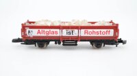 Märklin Z 8622 Hochbordwagen (Altglas ist Rohstoff) Omm 52 der DB