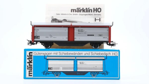 Märklin H0 4633 Güterwagen mit Schiebewänden und Schiebedach DB