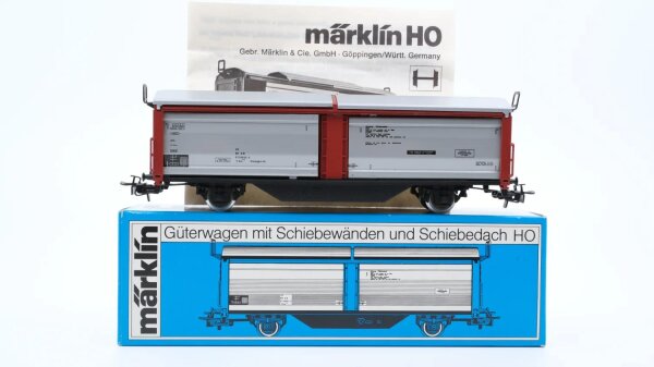Märklin H0 4633 Güterwagen mit Schiebewänden und Schiebedach DB