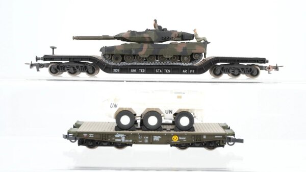 Roco H0 Konvolut Schwerlastwagen mit Militärfahrzeugen DB/US
