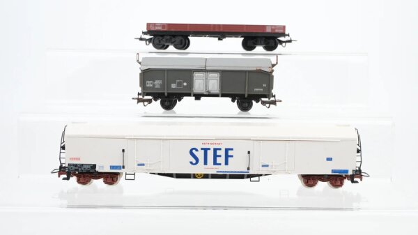 Jouef H0 Konvolut Kühlwagen STEF Niederbordwagen Schiebedachwagen SNCF