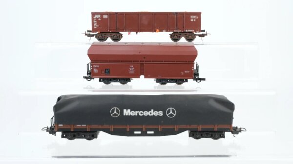 Lima H0 Konvolut Hochbordwagen Niederbordwagen mit Plane Mercedes Selbstentladewagen DB