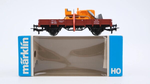 Märklin H0 4424 Niederbordwagen (mit Planierraupe)  Kklm 505  X05 der DB