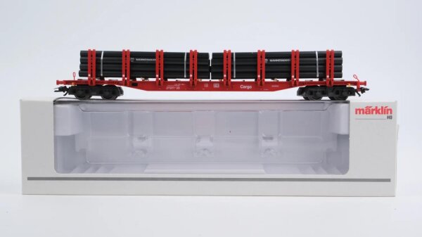 Märklin H0 47717 Rungenwagen mit MANNESMANN-Rohren  Snps 719 der DB AG