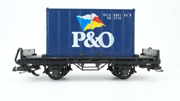 LGB G 4103 Flachwagen mit Container P&O