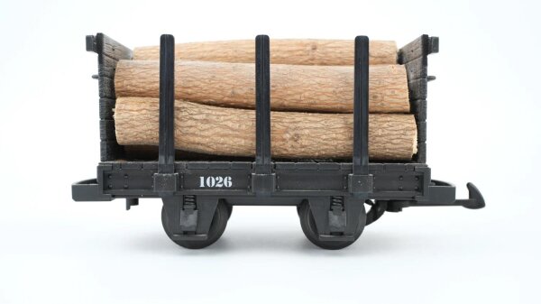 LGB G 1026 Stirnbordlore mit Holzladung und Rungen