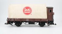 LGB G 40130 Niederbordwagen mit Planenaufbau und Bremserhaus