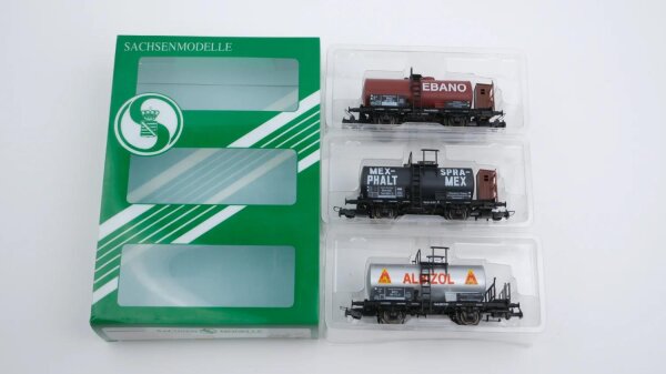 Sachsenmodelle H0 14101 Kesselwagen Set Ep.II DRG