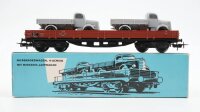 Märklin H0 4515 Niederbordwagen mit 2 Mercedes LKW...