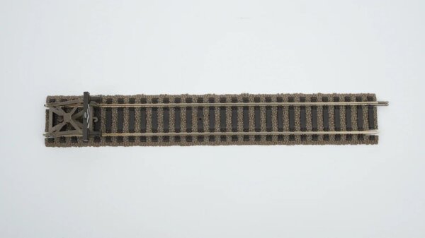 Fleischmann H0 6101 Gleis gerade 200 mm mit Prellbock (gebrauchter Zustand)