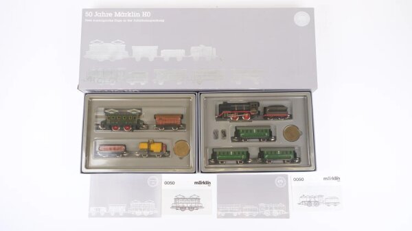 Märklin H0 0050 Jubiläumspackung 50 Jahre Märklin zwei nostalgische Züge Wechselstrom