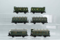 H0 Konvolut Abteilwagen 3.Kl, 4.Kl, Packwagen, grün, Länderbahnen (17007796)