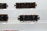 H0 Konvolut Hochbordgüterwagen mit Ladung; Rungenwagen "Schienen"; Niederbordgüterwagen "Räder"; braun; DB (17008345)