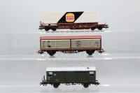 H0 Konvolut Kombiwagen "Burger King"; Seitenwandschiebewagen "150 J. DB", Packwagen grün; DB (17008186)