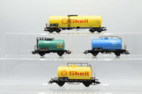 Märklin H0 Konvolut Kesselwagen "Shell" gelb, "BP" grün, "Aral" blau; DB (17008402)