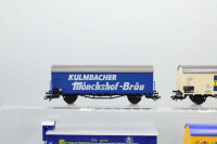 Märklin H0 Konvolut Kühlwagen "Mönchshof-Bräu", "Züchner-Dose", " Hackerbräu", "Pschorr", "Thomasbräu München"; DB (17008275)