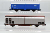 Roco H0 Konvolut Seitenwandschiebewagen braun/silber; Seitenwandschiebewagen "Transa" blau, "Ford" blau; DB (17008372)