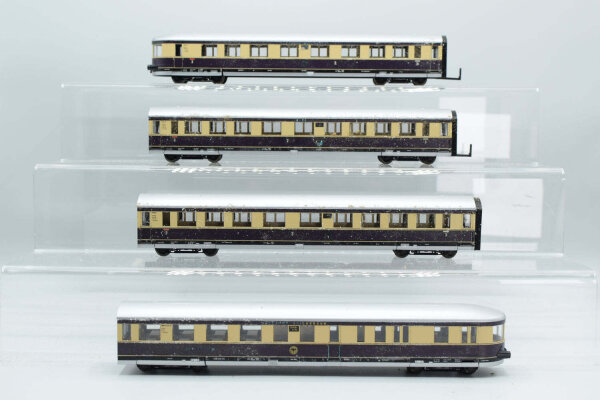 Rivarossi H0 Konvolut 4achs. Abteilwagen, Endwagen mit Panoramaabteil beige/lila Deutsche Reichsbahn (17007766)