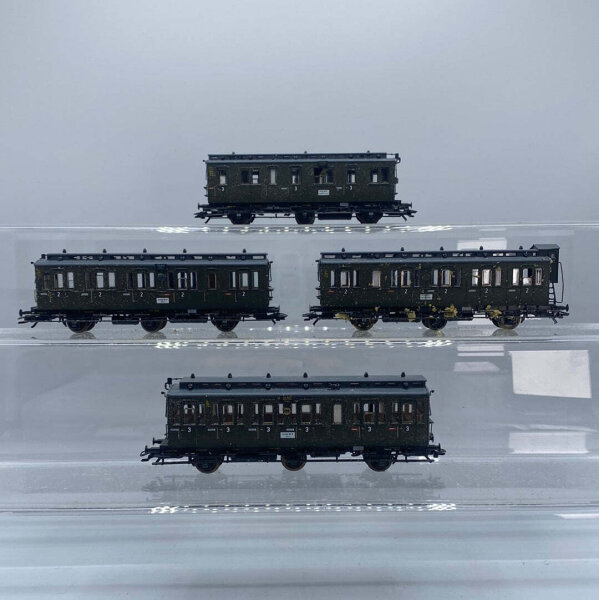 ROCO H0 Konvolut 3achs Abteilwagen 2.Kl, 3.Kl, grün, Deutsche Reichsbahn (17007809)