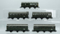 Märklin H0 Konvolut 3achs Abteilwagen 1.Kl, 2.Kl, Abteilwagen 2.Kl mit Brhs, grün, Länderbahn (17007838)