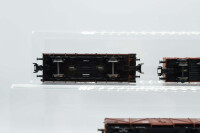 H0 Konvolut Hochbordgüterwagen mit Ladung; Hochbordgüterwagen mit Ladung un BrHs, Hochbordgüterwagen; Hochbordgüterwagen mit BrHs; braun; DB/DR (17007996)