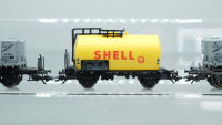 Märklin H0 Konvolut Tankwagen "Shell"; Behältertragewagen "Von Haus zu Haus - Loser Zement" grau; DB  (17008054)