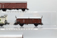 H0 Konvolut Gedeckte Güterwagen braun; Schiebendachwagen braun; Gedeckter Güterwagen mit BrHs "Brauerei Aldersbach" weiß; DR (17008545)