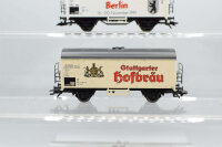 Märklin H0 Kühlwagen "Warsteiner", "Stuttgarter Hofbräu", "9. Internationale Modelleisenbahn-Ausstellung Berlin"; DB (17008701)