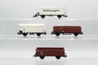Piko H0 Konvolut Kühlwagen mit BrHs, Kühlwagen weiß; Hochbordgüterwagen braun; DR (17008882)