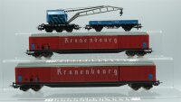 Märklin/Lima H0 Konvolut Kranwagen mit Beiwagen/ Schiebewandwagen "Kronebourg" DB/SNCF (17009023)