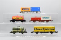 Märklin/Piko H0 Konvolut Containertragwagen/ Kesselwagen DB/SJ/AAE/SNCB/CFL (17009119)