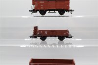 Fleischmann/Piko/u.a. H0 Konvolut Niederbordwagen/ Hochbordwagen/ged. Güterwagen DR (17009123)