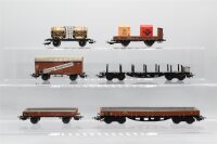 Märklin/Lima H0 Konvolut ged. Güterwagen/ Weinfasswagen/ Niederbordwagen/ Rungenwagen DB/FS (17009164)