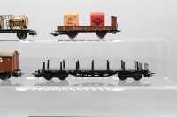Märklin/Lima H0 Konvolut ged. Güterwagen/ Weinfasswagen/ Niederbordwagen/ Rungenwagen DB/FS (17009164)