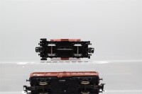 Märklin H0 Konvolut Klappdeckelwagen; Gedeckter Güterwagen mit Zugschluß-Laterne; Schotterwagen mit Ladung; braun, DB (17009273)