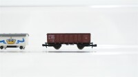 Roco N Konvolut Hochbordgüterwagen (teilw. mit Ladung); offener Güterwagen mit  Ladung "Zirkusanhänger"; braun; DB