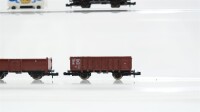 Roco N Konvolut Hochbordgüterwagen (teilw. mit Ladung); offener Güterwagen mit  Ladung "Zirkusanhänger"; braun; DB