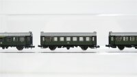 Roco N Konvolut Personenwagen 1./2.Kl, 2.Kl; Personenwagen mit Gepäckabteil 2.Kl; grün, DB